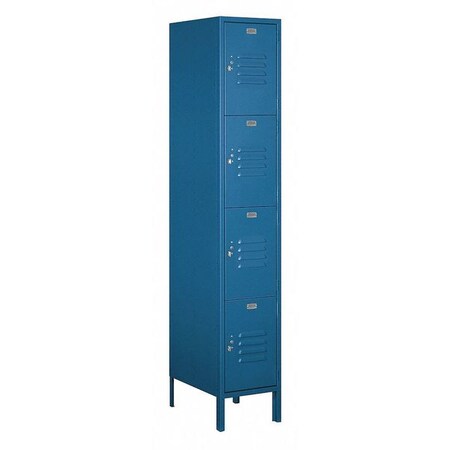 Salsbury Industries Wardrobe Locker, 15Wx78Hx18"D, 4Tier, Blue 54168BL-A
