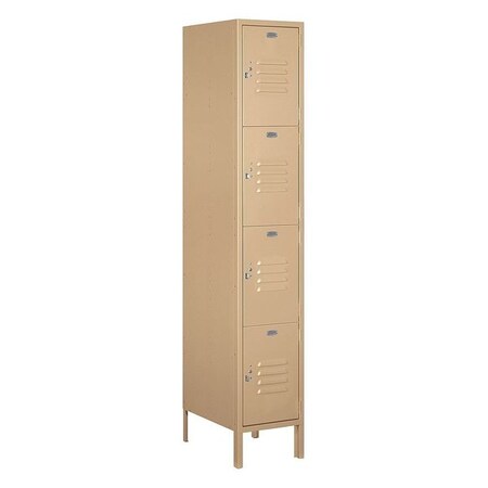 Salsbury Industries Wardrobe Locker, 15Wx78Hx18"D, 4Tier, Tan 54168TN-U
