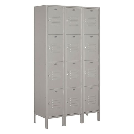 Salsbury Industries Wardrobe Locker, 45Wx78Hx15"D, 4Tier, Gray 54365GY-U