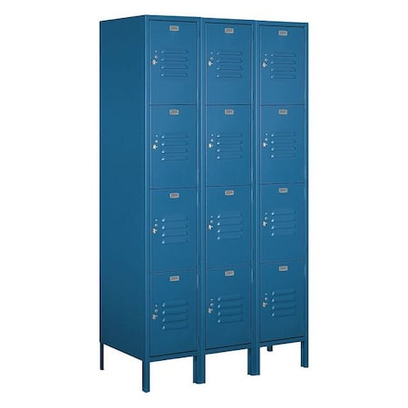 Salsbury Industries Wardrobe Locker, 45Wx78Hx18"D, 4Tier, Blue 54368BL-U