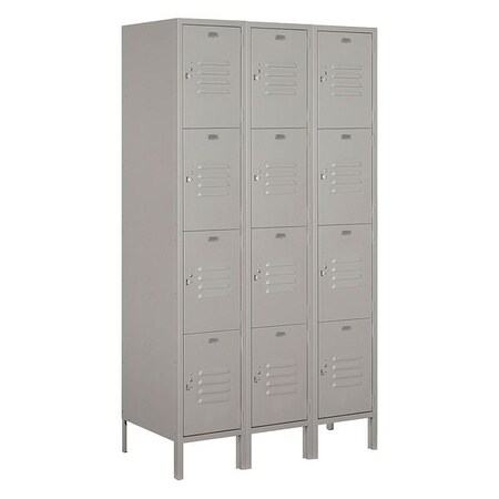 Salsbury Industries Wardrobe Locker, 45Wx78Hx18"D, 4Tier, Gray 54368GY-U