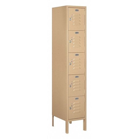 Salsbury Industries Box Locker, 12Wx78Hx15"D, 5Tier, Tan 65155TN-U
