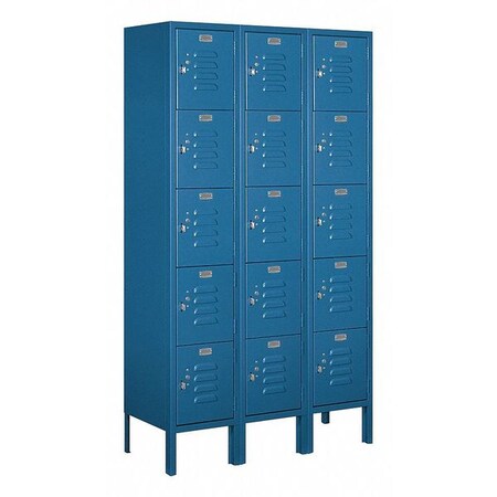 Salsbury Industries Box Locker, 36Wx78Hx12"D, 5Tier, Blue 65352BL-A