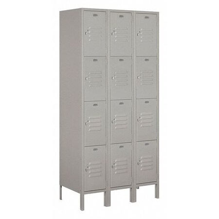 Salsbury Industries Wardrobe Locker, 36Wx78Hx18"D, 4Tier, Gray 64368GY-U
