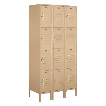 Salsbury Industries Wardrobe Locker, 36Wx78Hx18"D, 4Tier, Tan 64368TN-U