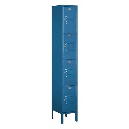 Salsbury Industries Wardrobe Locker, 12Wx78Hx12"D, 4Tier, Blue 64162BL-U