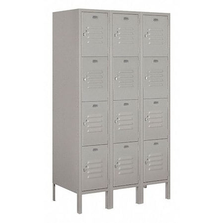 Salsbury Industries Wardrobe Locker, 36Wx78Hx18"D, 4Tier, Gray 64358GY-U