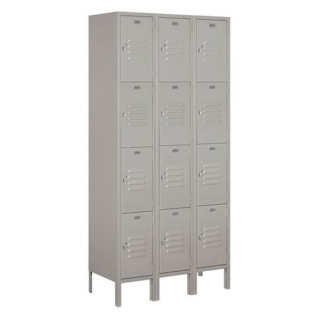 Salsbury Industries Wardrobe Locker, 36Wx78Hx15"D, 4Tier, Gray 64365GY-U