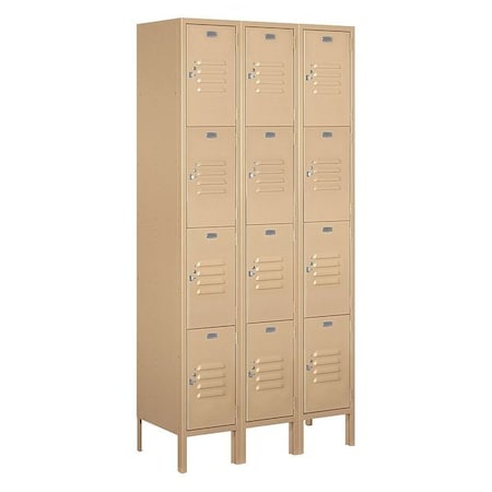 Salsbury Industries Wardrobe Locker, 36Wx78Hx15"D, 4Tier, Tan 64365TN-U