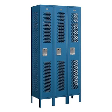 Salsbury Industries Wardrobe Locker, 36Wx78Hx15"D, 1Tier, Blue 71365BL-U