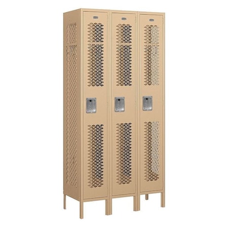 Salsbury Industries Wardrobe Locker, 36Wx78Hx15"D, 1Tier, Tan 71365TN-U