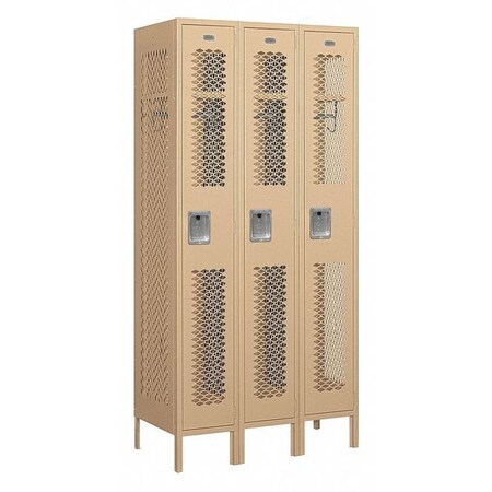 Salsbury Industries Wardrobe Locker, 36Wx78Hx18"D, 1Tier, Tan 71368TN-U