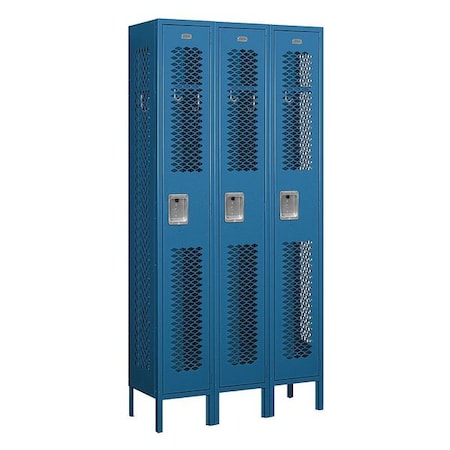 Salsbury Industries Wardrobe Locker, 36Wx78Hx12"D, 1Tier, Blue 71362BL-U