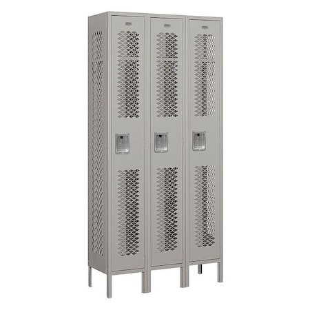 Salsbury Industries Wardrobe Locker, 36Wx78Hx12"D, 1Tier, Gray 71362GY-U