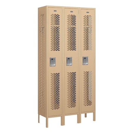 Salsbury Industries Wardrobe Locker, 36Wx78Hx12"D, 1Tier, Tan 71362TN-U