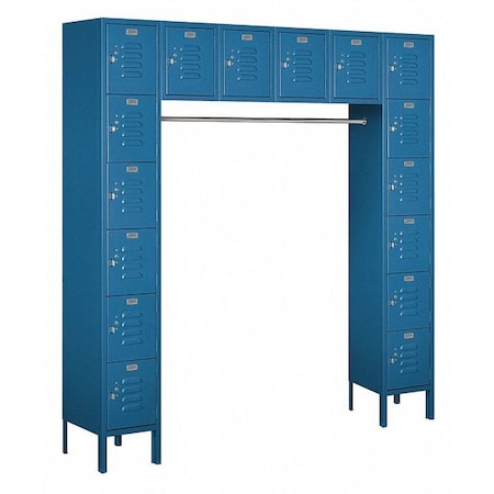 Salsbury Industries Bridge Locker, 72Wx12Hx18"D, 6Tier, Blue 66016BL-U