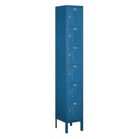 Salsbury Industries Box Locker, 12Wx78Hx12"D, 6Tier, Blue 66162BL-A