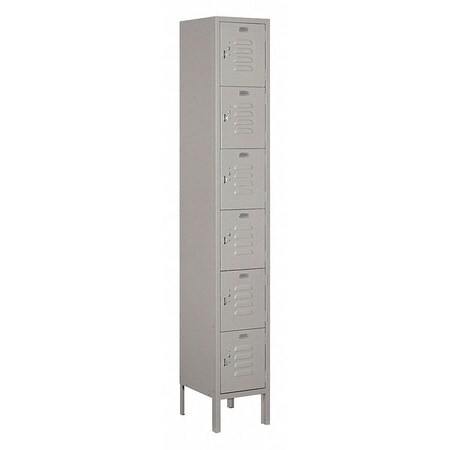 Salsbury Industries Box Locker, 12Wx78Hx12"D, 6Tier, Gray 66162GY-A