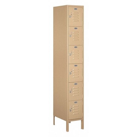 Salsbury Industries Box Locker, 12Wx78Hx18"D, 6Tier, Tan 66168TN-A