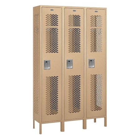 Salsbury Industries Wardrobe Locker, 45Wx78Hx15"D, 1Tier, Tan 81365TN-U