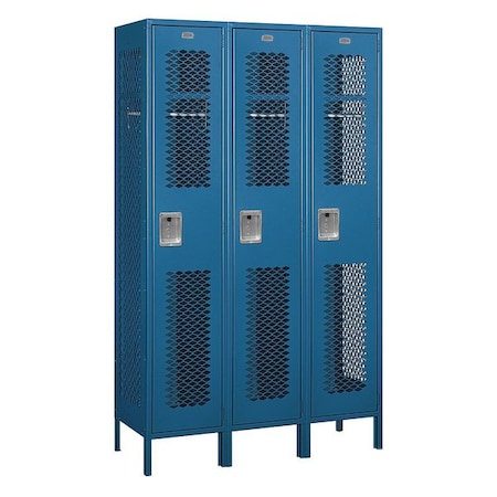 Salsbury Industries Wardrobe Locker, 45Wx78Hx18"D, 1Tier, Blue 81368BL-U