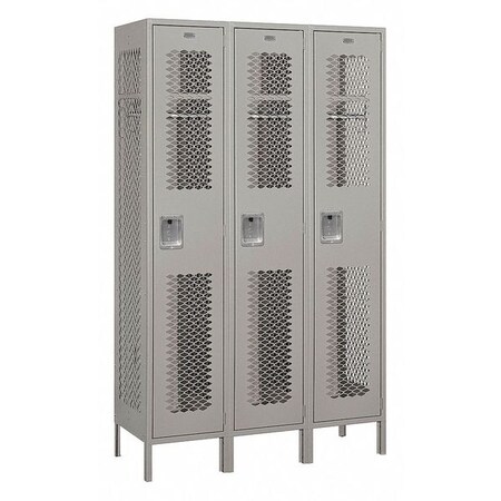 Salsbury Industries Wardrobe Locker, 45Wx78Hx18"D, 1Tier, Gray 81368GY-U