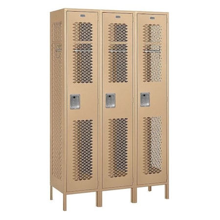 Salsbury Industries Wardrobe Locker, 45Wx78Hx18"D, 1Tier, Tan 81368TN-U