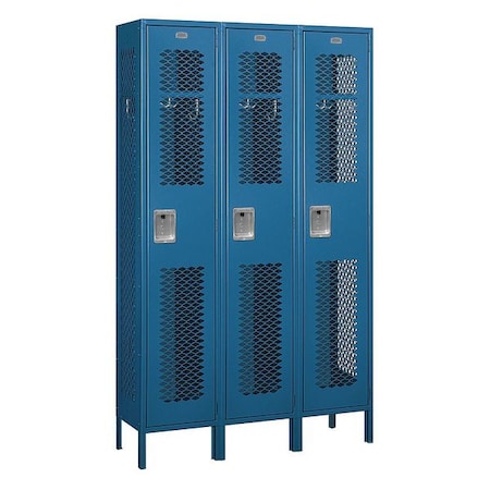 Salsbury Industries Wardrobe Locker, 45Wx78Hx15"D, 1Tier, Blue 81365BL-U