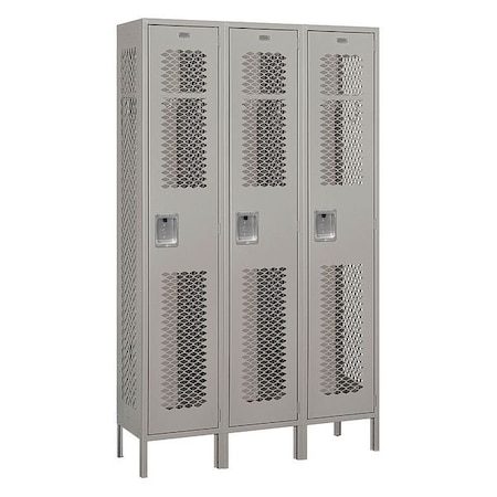 Salsbury Industries Wardrobe Locker, 45Wx78Hx15"D, 1Tier, Gray 81365GY-U
