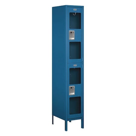 Salsbury Industries Wardrobe Locker, 15Wx78Hx18"D, 2Tier, Blue S-52168BL-U