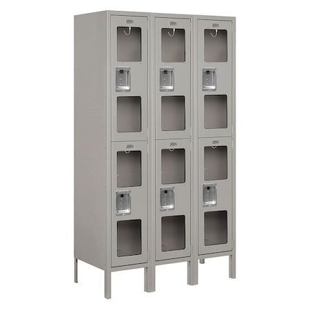 Salsbury Industries Wardrobe Locker, 36Wx66Hx15"D, 2Tier, Gray S-62355GY-U
