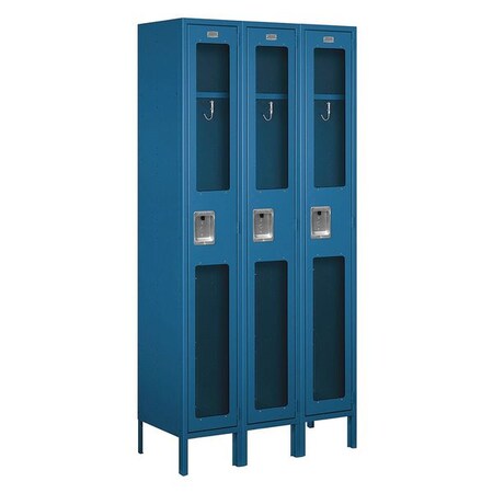 Salsbury Industries Wardrobe Locker, 36Wx78Hx15"D, 1Tier, Blue S-61365BL-A
