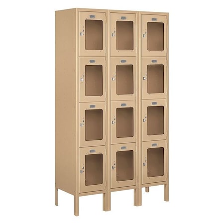 Salsbury Industries Wardrobe Locker, 36Wx66Hx12"D, 4Tier, Tan S-64352TN-A