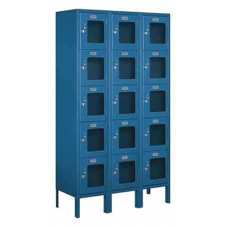 Salsbury Industries Box Locker, 36Wx66Hx12"D, 5Tier, Blue S-65352BL-A