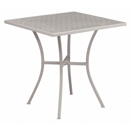 Flash Furniture 28" SQ Lt Gray Steel Patio Table - Event Table CO-5-SIL-GG