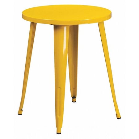 Flash Furniture Round 24" W, 24" L, 29" H, Metal Top, Yellow CH-51080-29-YL-GG