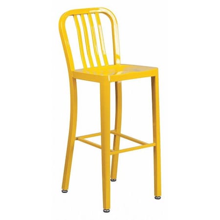 Flash Furniture 30" High Yellow Metal Barstool with Slat Back CH-61200-30-YL-GG