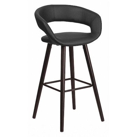 Flash Furniture Black Vinyl Barstool, 29"H, Frame Material: Wood CH-152560-BK-VY-GG