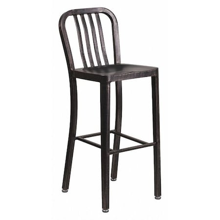 Flash Furniture 30" High Black-Gold Metal Barstool with Slat Back CH-61200-30-BQ-GG