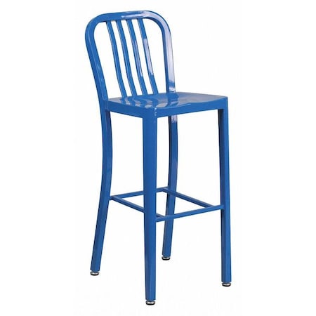 Flash Furniture 30" High Blue Metal Barstool with Slat Back CH-61200-30-BL-GG