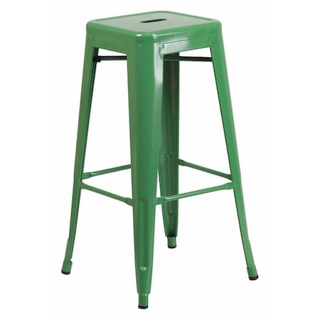 Flash Furniture 30" High No Back Green Metal Barstool Square Seat CH-31320-30-GN-GG