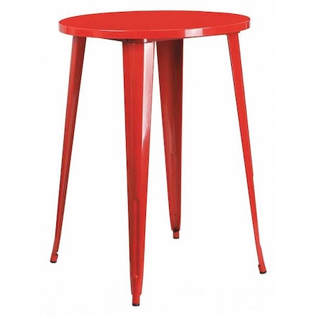 Flash Furniture Round 30" L, 30" W, 41" H, Metal Top, Red CH-51090-40-RED-GG