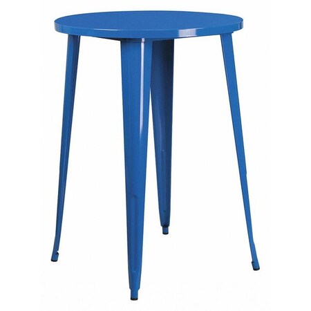 Flash Furniture Round 30" L, 30" W, 41" H, Metal Top, Blue CH-51090-40-BL-GG
