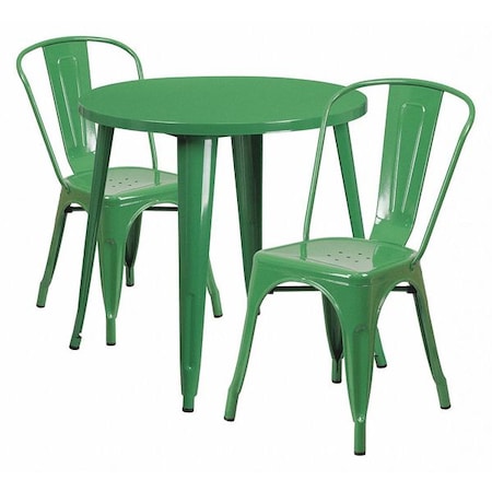 Flash Furniture Green Metal Set, 30RD CH-51090TH-2-18CAFE-GN-GG