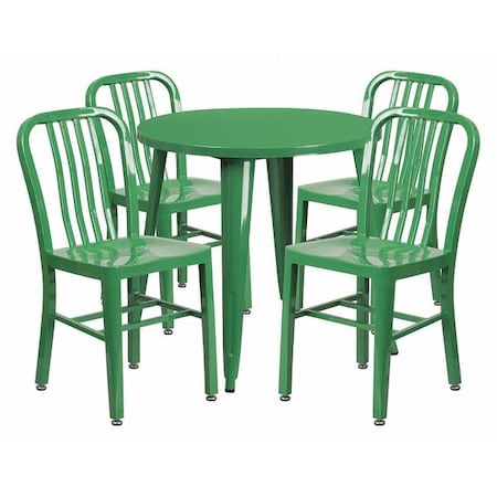 Flash Furniture Green Metal Set, 30RD CH-51090TH-4-18VRT-GN-GG