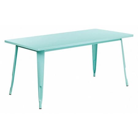 Flash Furniture Rectangle Mint Green Metal Table, 31-1/2"X63", 31.5" W, 63" L, 29.5" H, Metal, Green ET-CT005-MINT-GG