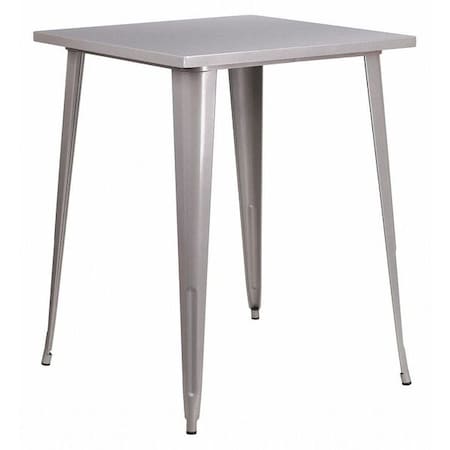 Flash Furniture Square 33.25" L, 33.25" W, 40.75" H, Metal Top, Grey CH-51040-40-SIL-GG