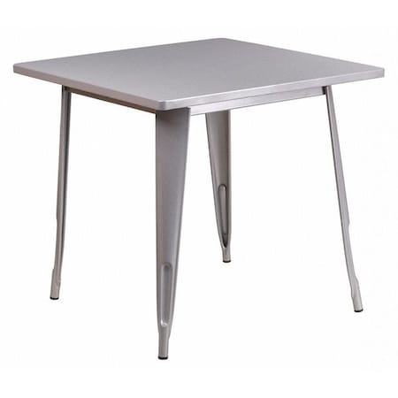 Flash Furniture Silver Metal Table, 31.5SQ ET-CT002-1-SIL-GG