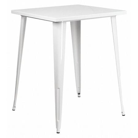 Flash Furniture Square 33.25" L, 33.25" W, 40.75" H, Metal Top, White CH-51040-40-WH-GG