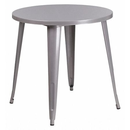 Flash Furniture Round 30" W, 30" L, 29.5" H, Metal Top, Grey CH-51090-29-SIL-GG